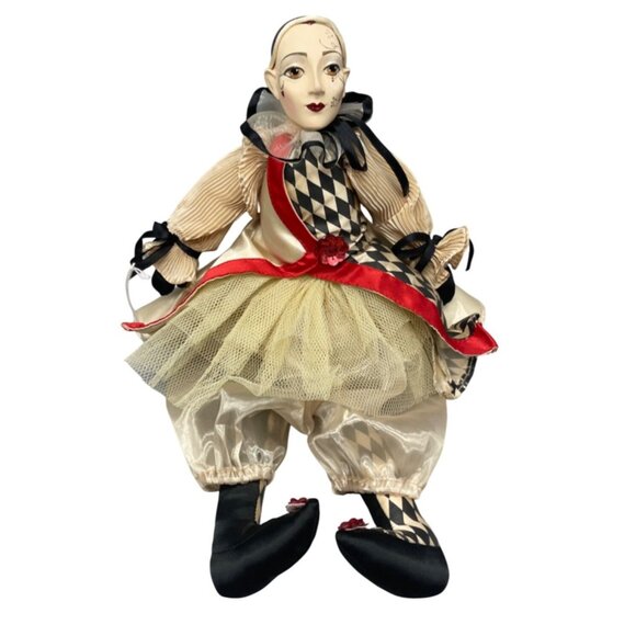 Vtg Katherine’s Collection Wayne Kleski Pierrot Brintons Harlequin Doll READ - Picture 1 of 3